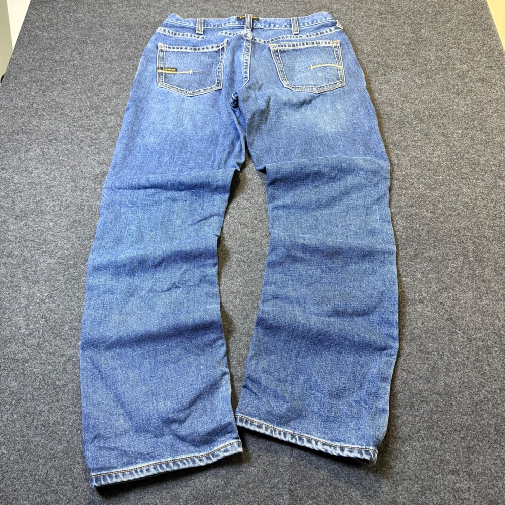 Ariat Rebar M5 Jeans Mens 35x34 Blue Straight Leg Workwear Cowboy Denim Pants